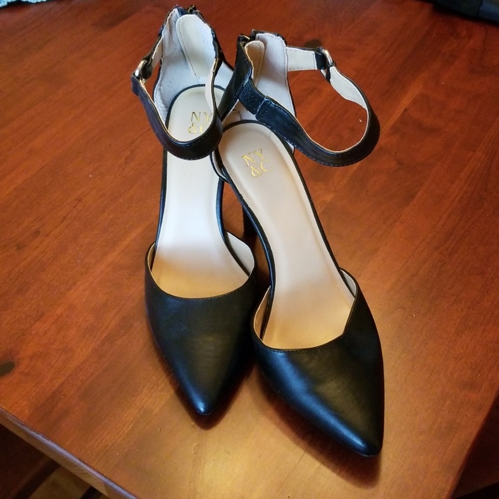 New York & Co heels with ankle strap size 8M
